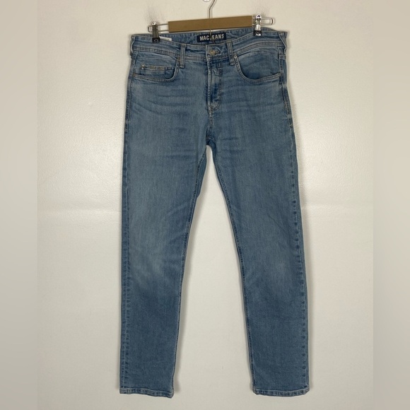 Mac Ben Men's Slim Straight Jeans Size 33X34 Light Wash Color Blue Morocco
